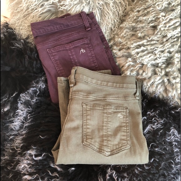 rag & bone olive skinny stretch jeans. - Picture 7 of 8